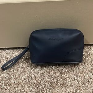 Salvatore Ferragamo Parfums Cosmetic Pouch Navy Blue
